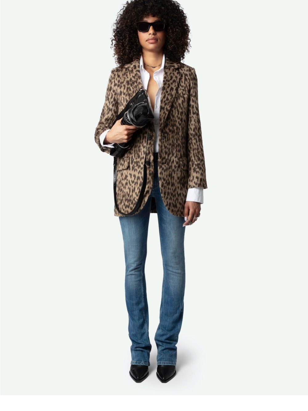 Zadig & Voltaire Violet ( name) Leopard-Print Single-Breasted JacketBlazer Brown